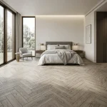 Light Natural Oak Herringbone Flooring