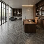 Modern Charcoal Black Oak Parquet Flooring