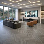 Modern Charcoal Black Oak Parquet Flooring