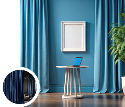 Sleek Blue Curtain in Duai