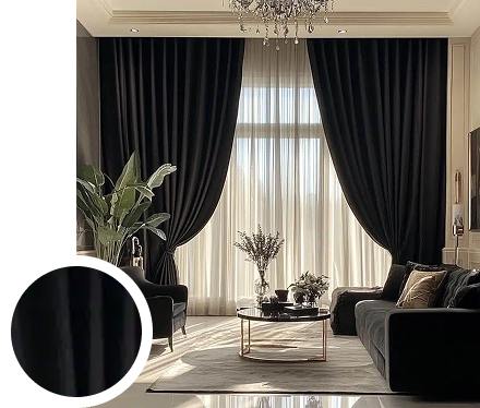 dubai black curtains