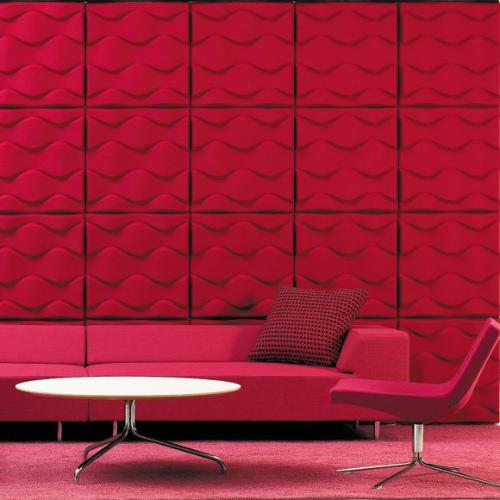 red wall panel