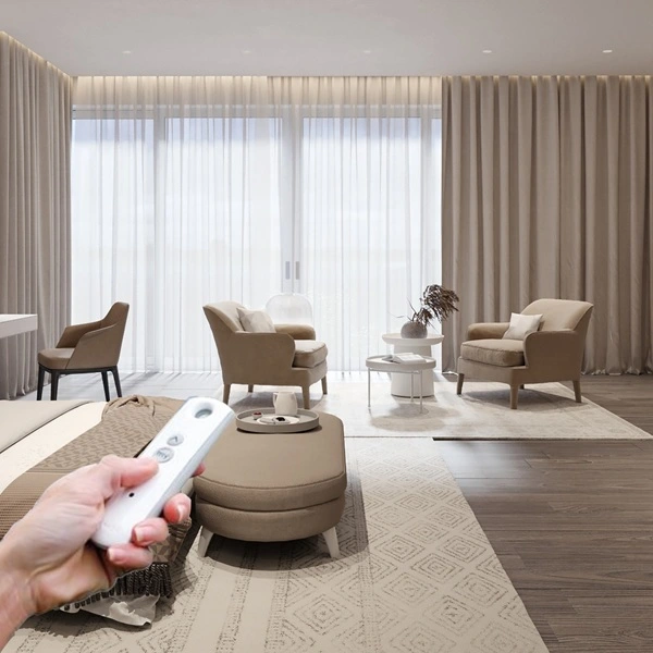 Motorized Curtains in UAE - Modern Living room