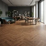 Natural Oak Herringbone Laminate Plank Flooring
