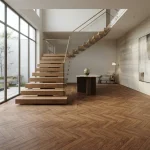 Natural Oak Herringbone Laminate Plank Flooring