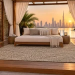 Outdoor Carpet 100% PP with SBR Coating | Multicolour Textured Design in Greige, Taupe and Dark Brown