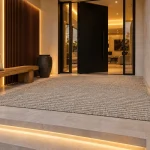 Outdoor Carpet 100% PP with SBR Coating | Multicolour Textured Design in Greige, Taupe and Dark Brown