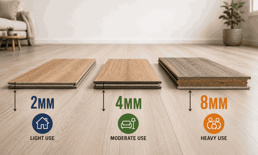 2mm, 4mm, OR 8mm flooring