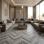 6 x 48 Chevron Gray Vinyl Plank