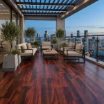 Cheery Brown Wooden Textured Vinyl Flooring