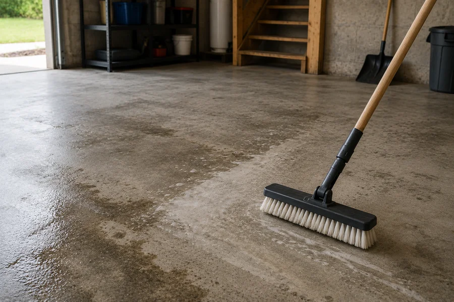 Cleaning Bare, Unsealed Concrete