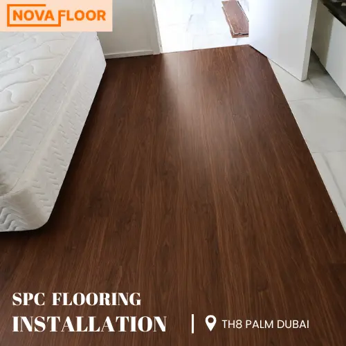 Durable waterproof SPC flooring completed at TH8 Palm Dubai Beach Resort Dubai
