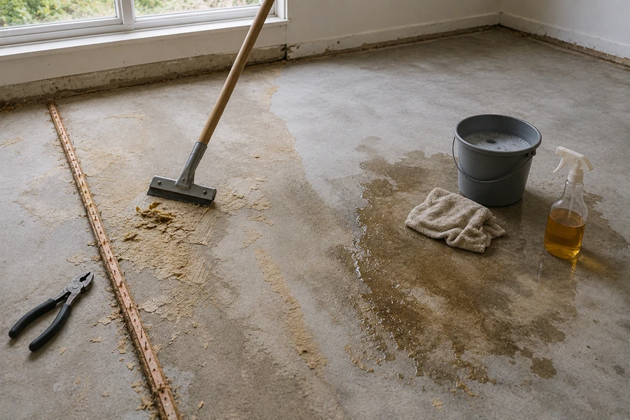 How Do You Clean Concrete Floors After Removing Carpet