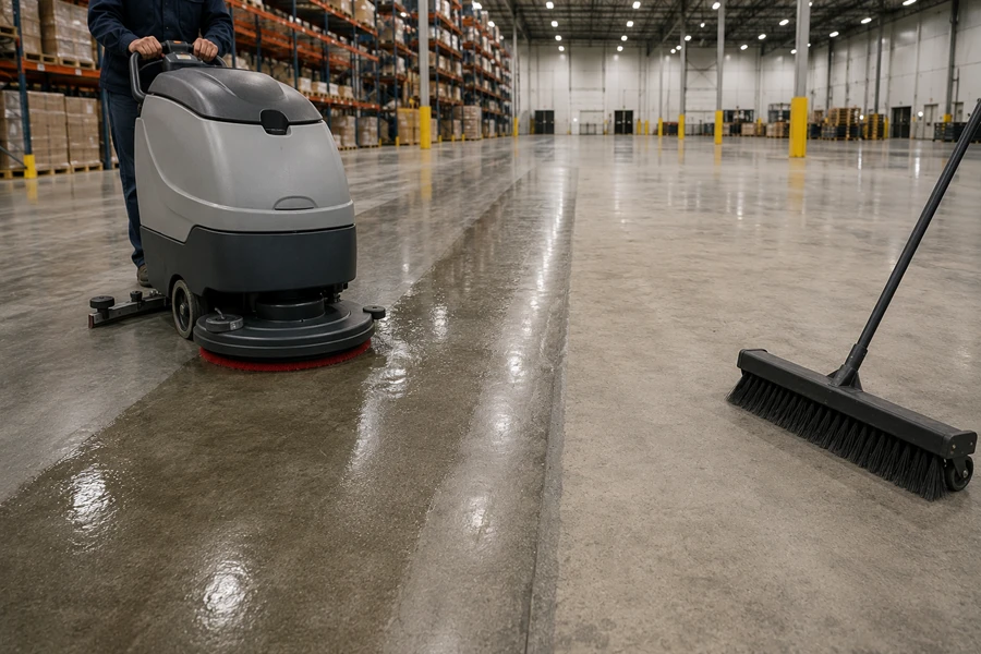 How Do You Clean Large Concrete Floors Like a Warehouse