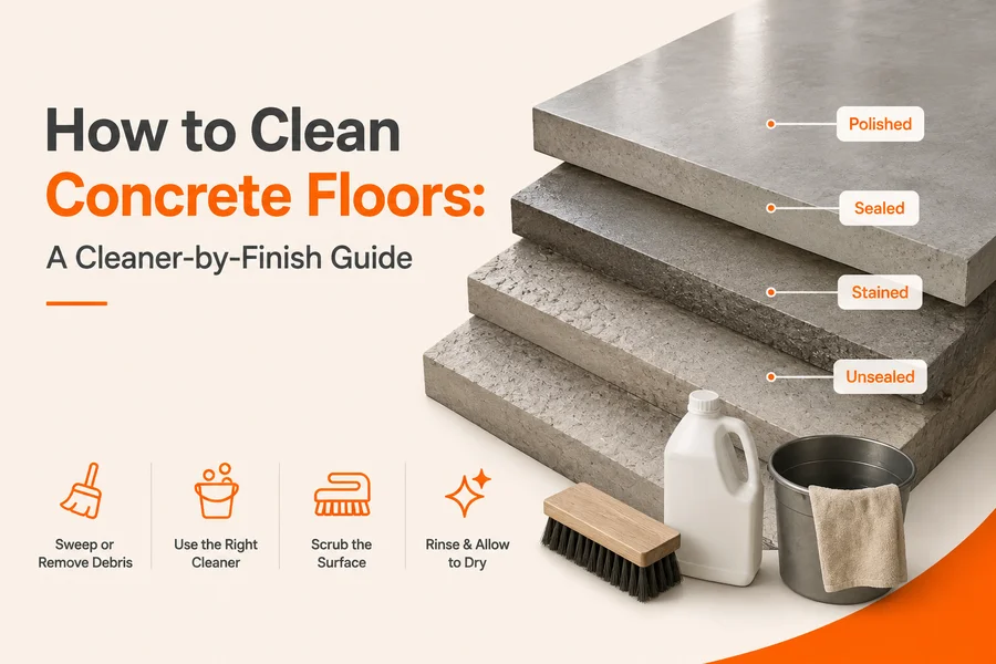 How to Clean Concrete Floors - A Cleaner-by-Finish Guide