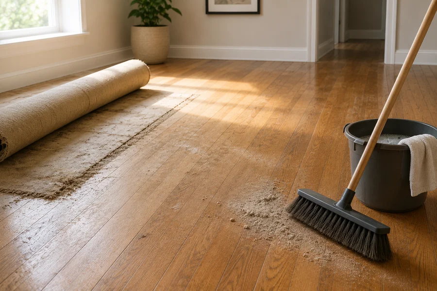 How to Clean Hardwood Floors After Pulling Up Carpet