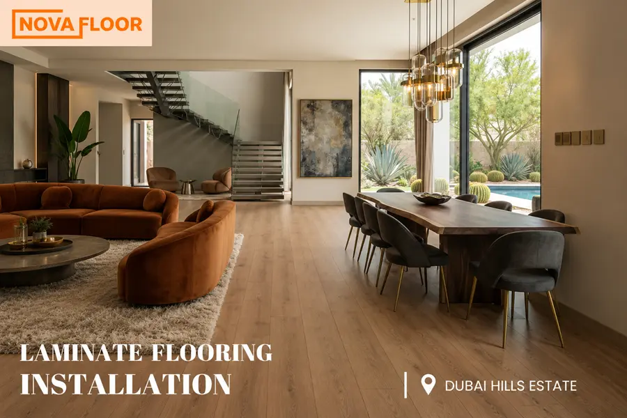 Laminate flooring installation at Dubai Hills Estate