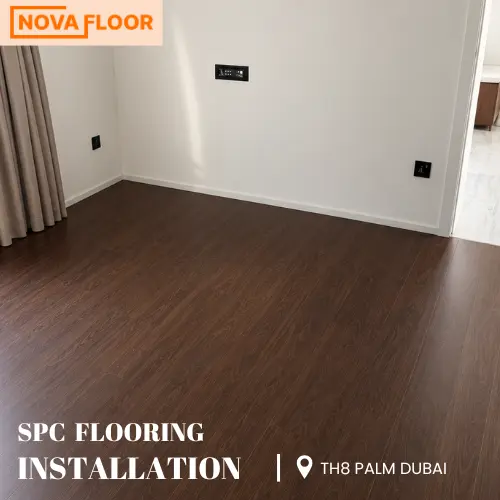 Luxury SPC flooring fitted inside TH8 Palm Dubai Beach Resort in Dubai