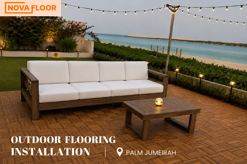Outdoor Flooring Installation at Palm Jumeirah frond D