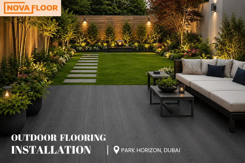 Patio Flooring installation at Park Horizon, Dubai Hills