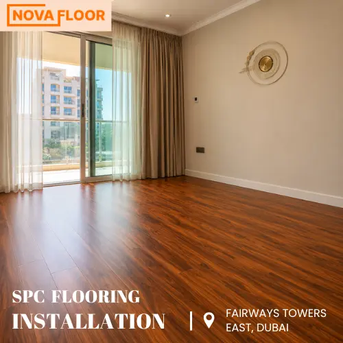 Professional SPC flooring project inside Fairways Towers East apartment