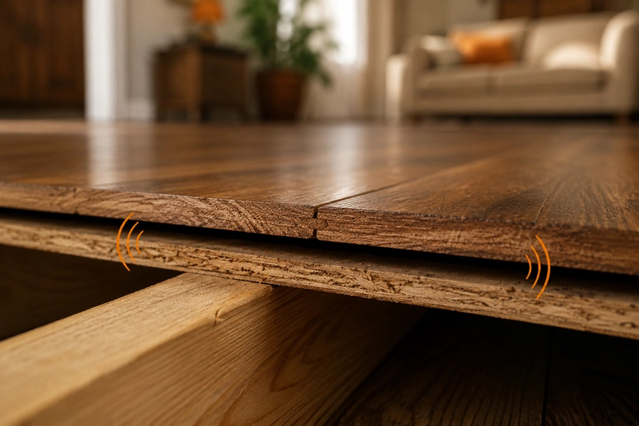 Small Gaps Between the Subfloor and Joists