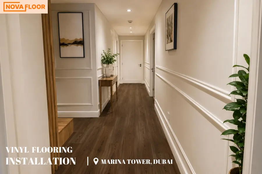 Vinyl-flooring-installation-at-Marina-Tower-Dubai