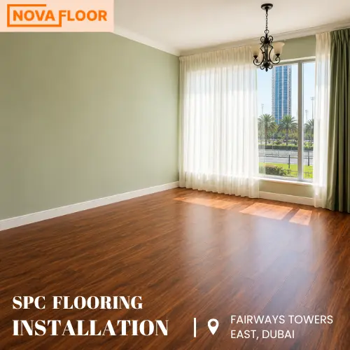 Waterproof SPC flooring installation for a residential apartment in Dubai