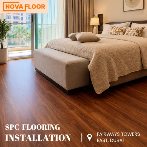 Wood-look SPC flooring completed at Fairways Towers East Dubai