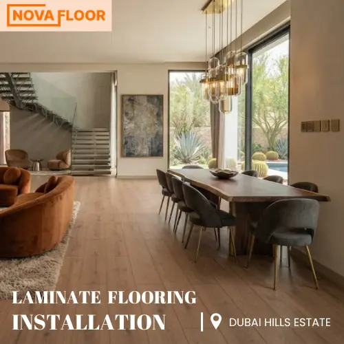 laminate flooring installation at Villa 12, Majestic Vistas - Dubai Hills Estate, Dubai, UAE