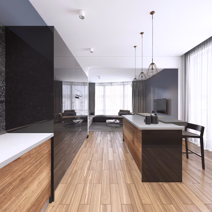 modern-kitchen with lvt flooring