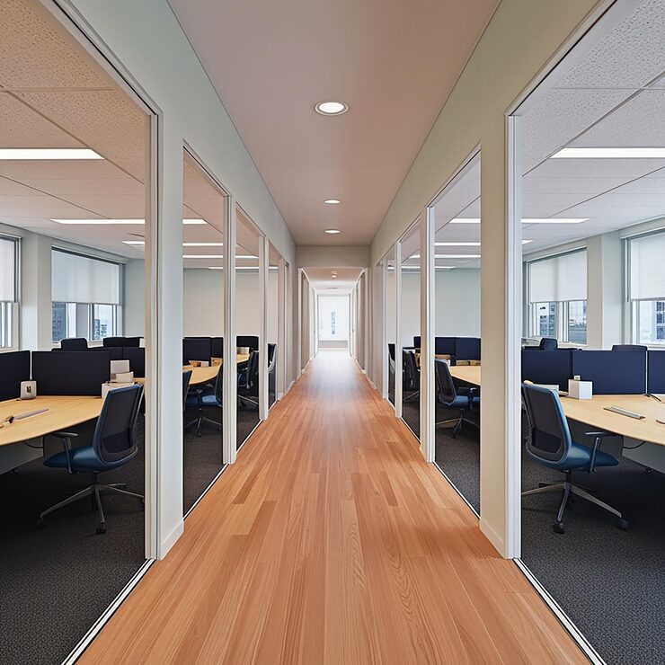 office-layout-design with durable lvt flooring