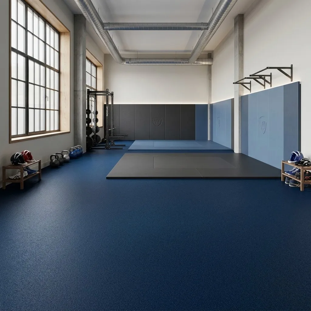 20mm Blue Plain Rubber Tiles