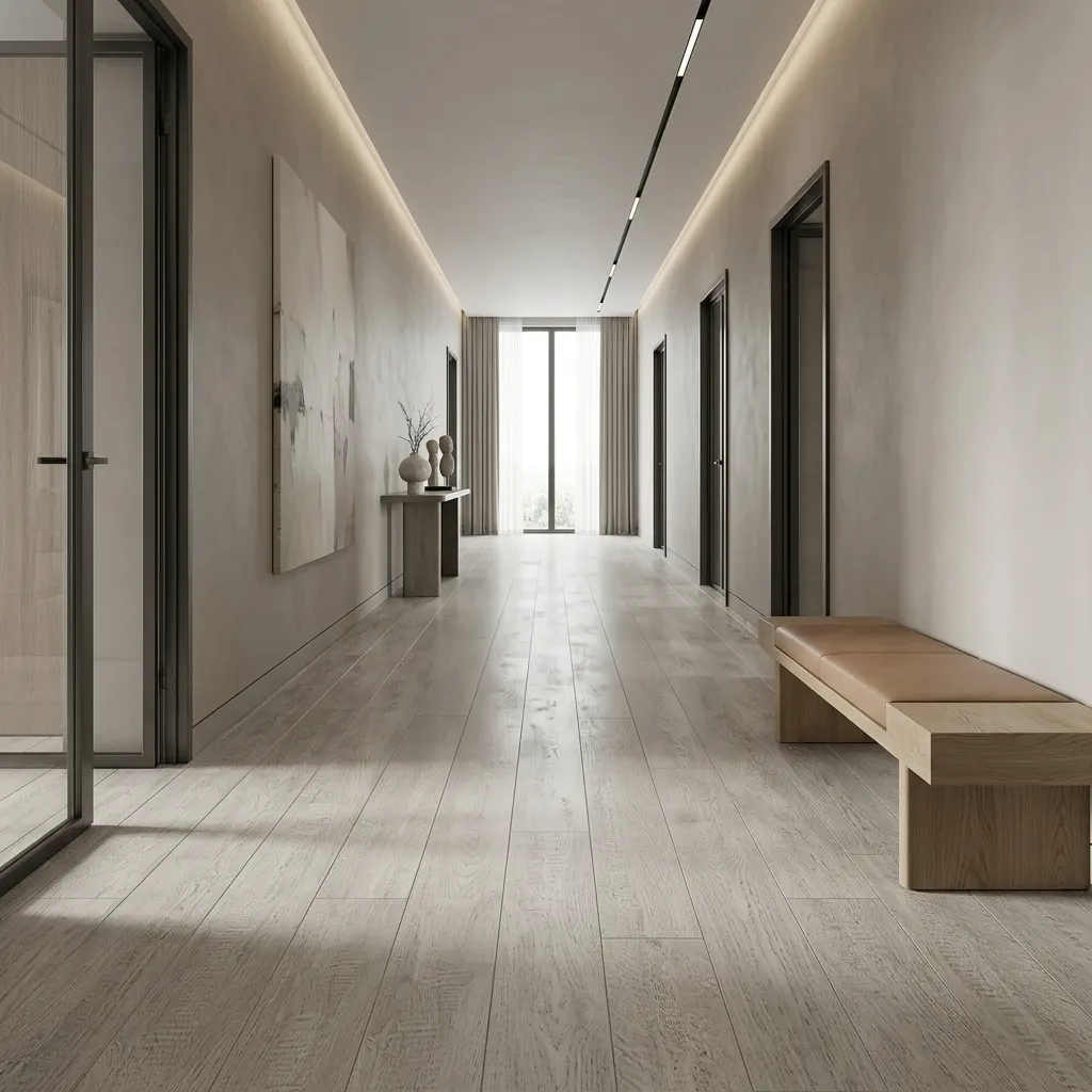 Elegant Ivory White Oak Parquet Flooring