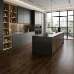 High Quality Dark-brown Wooden Flooring