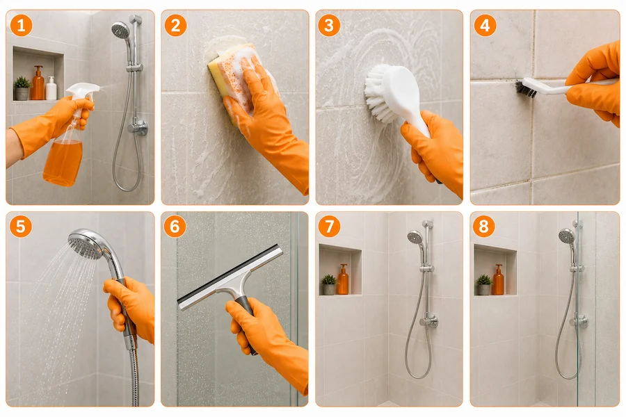 How to Clean Shower Tiles Step by Step 
