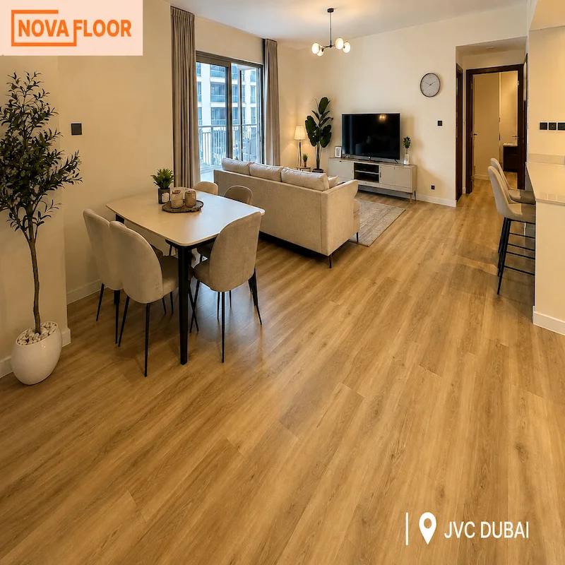 Light Oak LVT Flooring in open dining area