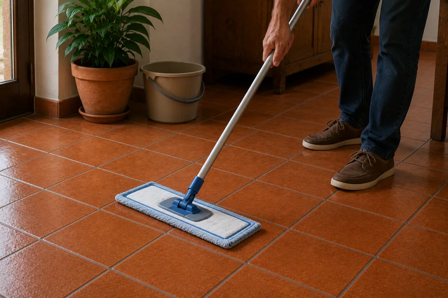 Step 3 – Mop Damp, Never Wet