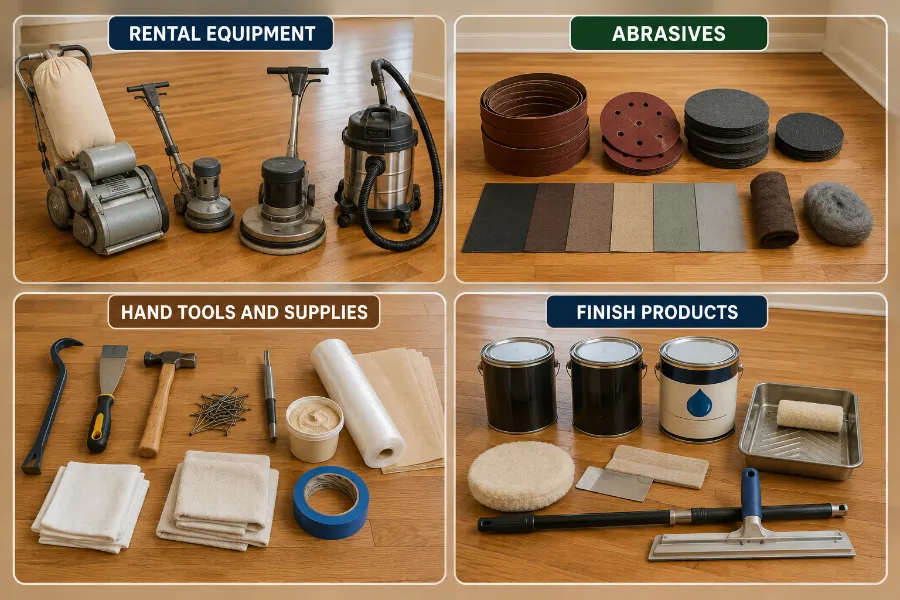 Tools and Materials for DIY Hardwood Floor Refinishing