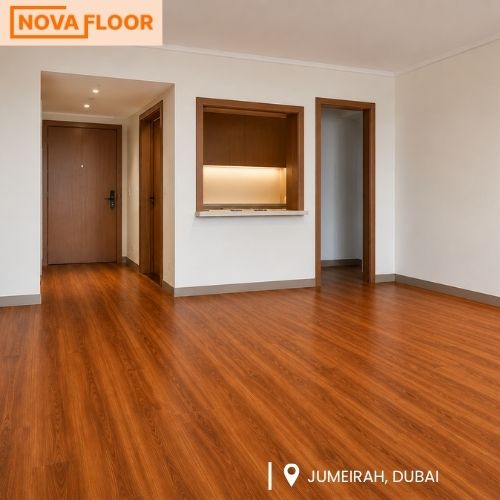 Warm Walnut Wooden Flooring Installation