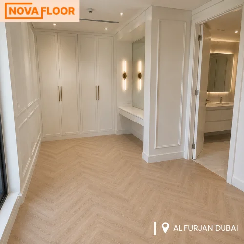 nautral Oak SPC Flooring Installation in an apartment