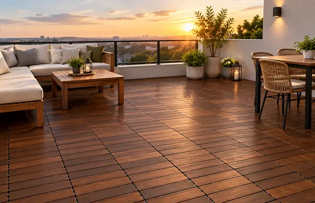 Golden Teak Deck Tiles
