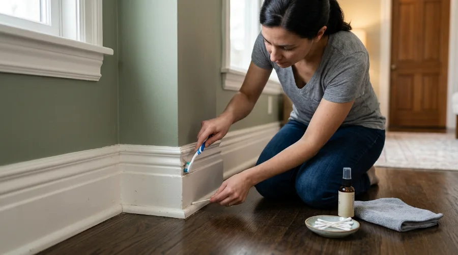 Clean Corners and Grooves With a Toothbrush or Cotton Swab