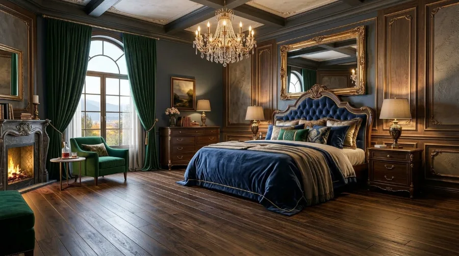 Dark Wood Flooring for a Luxury Bedroom Look
