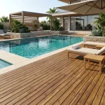 Durable Natural Teak Pool Deck