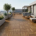 Durable Natural Teak Pool Deck