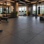 ( Gym Floor Interlocking Mat, 100 x 100cm, Black - 17mm ) ZS