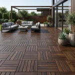 Interlocking Acacia Wood Deck Tiles