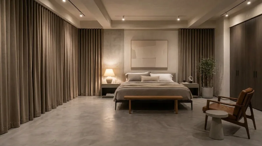 Microcement Flooring for Minimal Modern Bedrooms