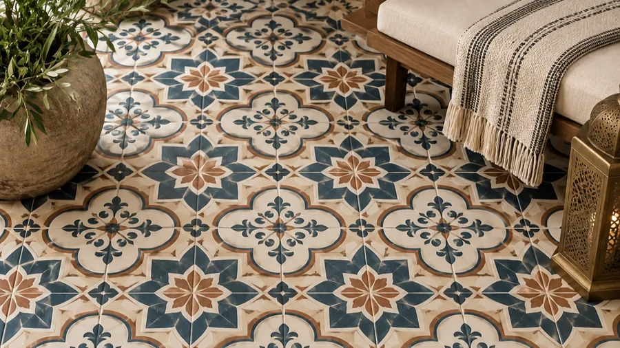 Moroccan-Inspired Patterned Statement Floor